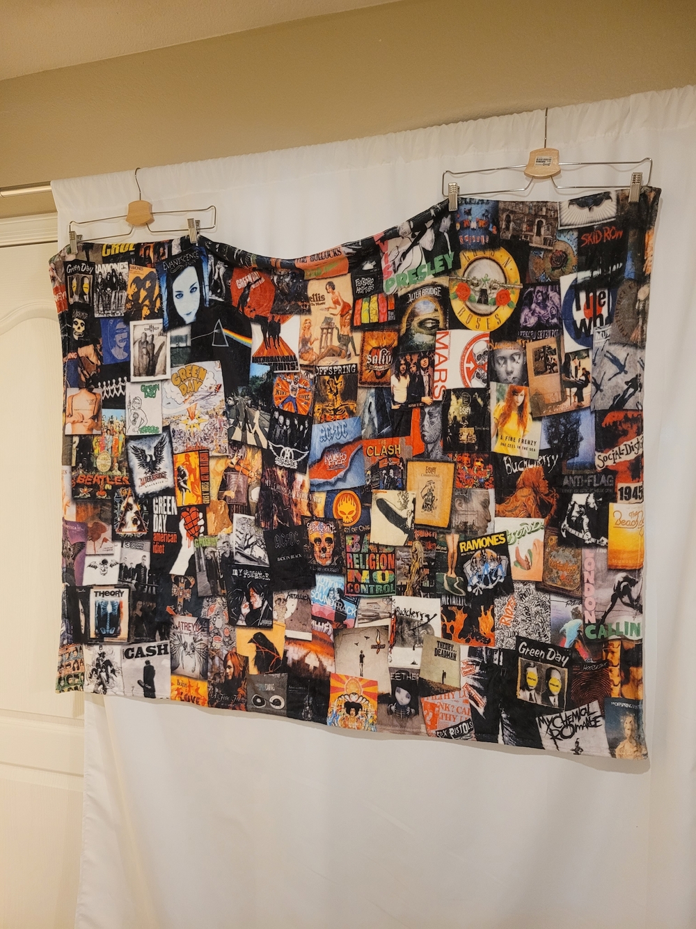 Eclectic Band Collage Fleece Blanket - Vibrant Multi-Color 50"x60"